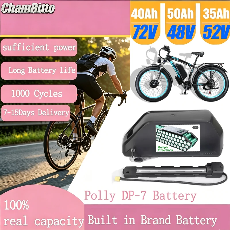 72V 50Ah 21700 Lithium Battery - ChampionPolly Ebike 48v50ah Bisiklet Bataryası Downtube