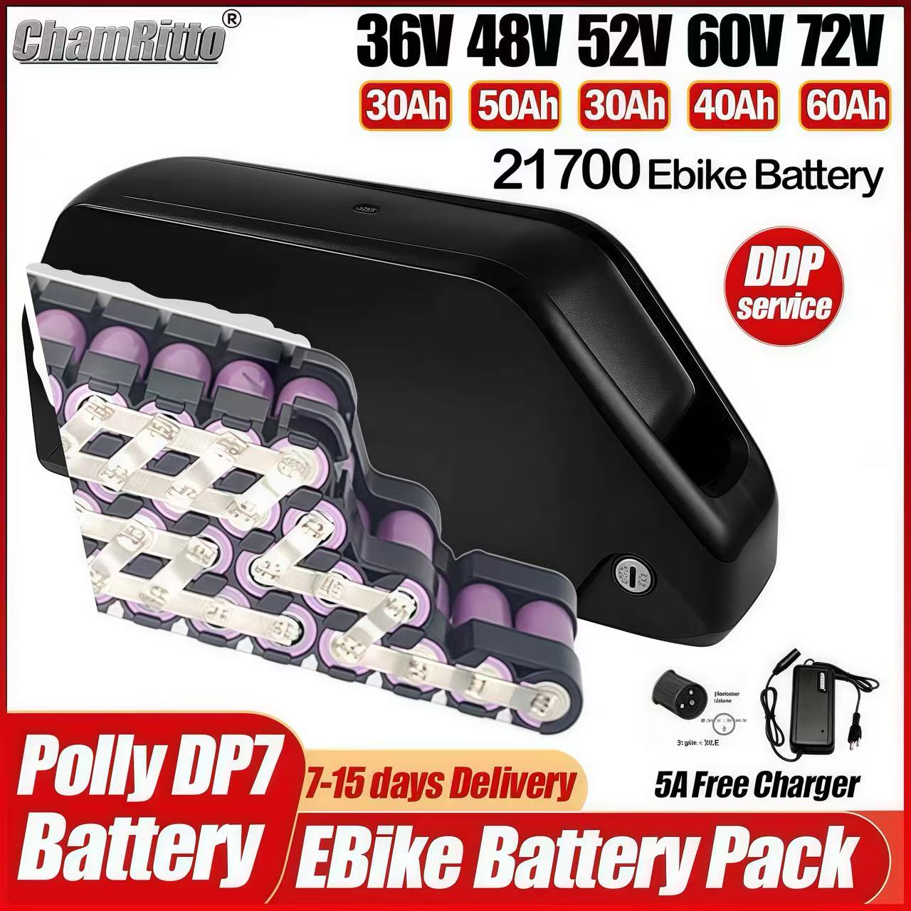72V 50Ah 21700 Lithium Battery - Hailong Elektrikli Bisiklet 36v 48v 52v