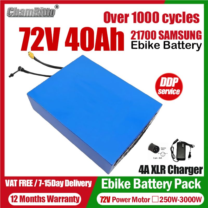 72V 50Ah 21700 Lithium Battery - Elektrikli Bisiklet eBike cham-rider 72V 20ah