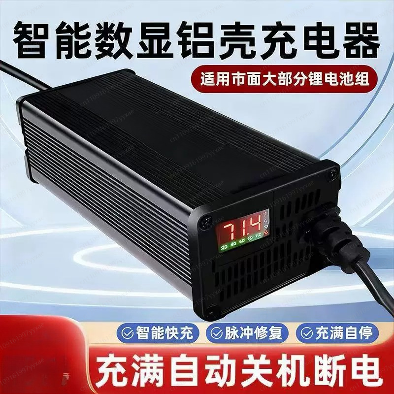 72V 15A Fast Charger - 48V 60V 72V Akıllı LiFePO4 Li-ion
