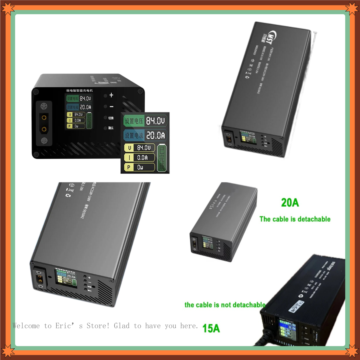 84V 20A Smart Charger - 10-93V 2-30A Ayarlanabilir Şarj Cihazı 50.4V