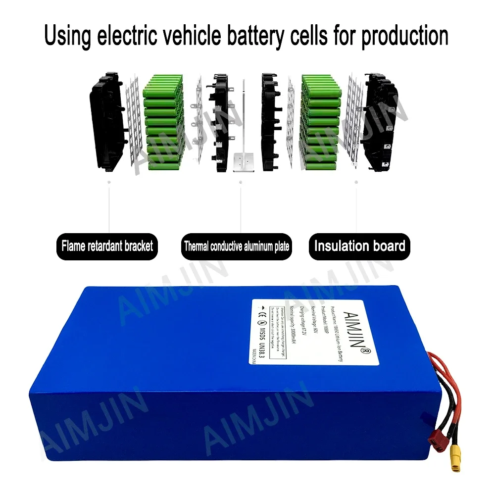 16S8p 1000-3000W Yepyeni Lityu - 60V 50Ah Electric Scooter Battery incelemesi ve fiyatı