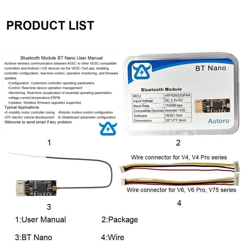 Autoro BT Nano Kablosuz Blueto - Vesc 75300 Controller incelemesi ve fiyatı
