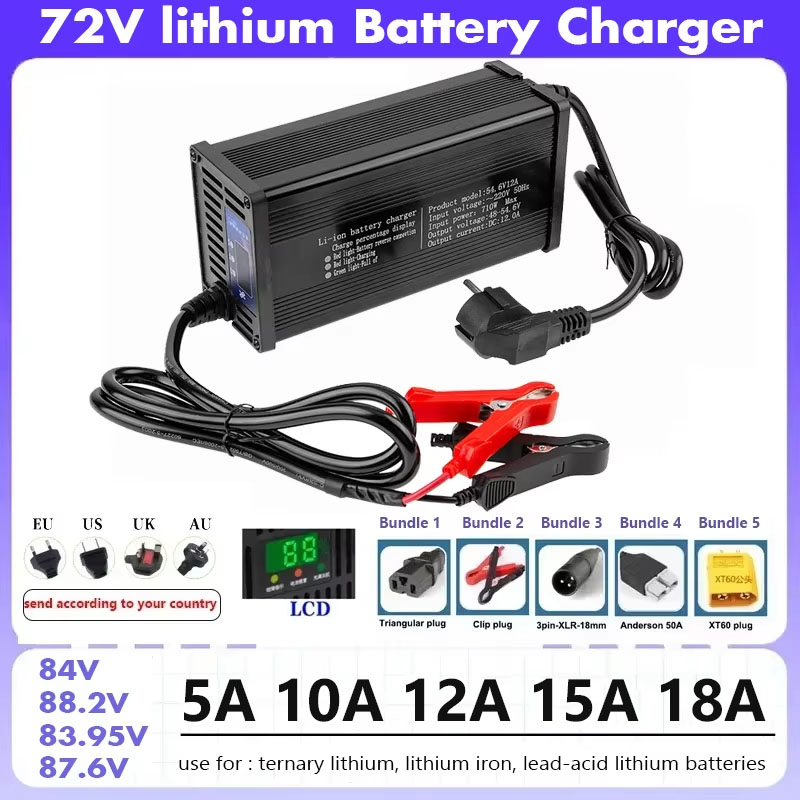 72V 20S 84V Akıllı Lifepo4 Pil - 84V 20A Smart Charger incelemesi ve fiyatı